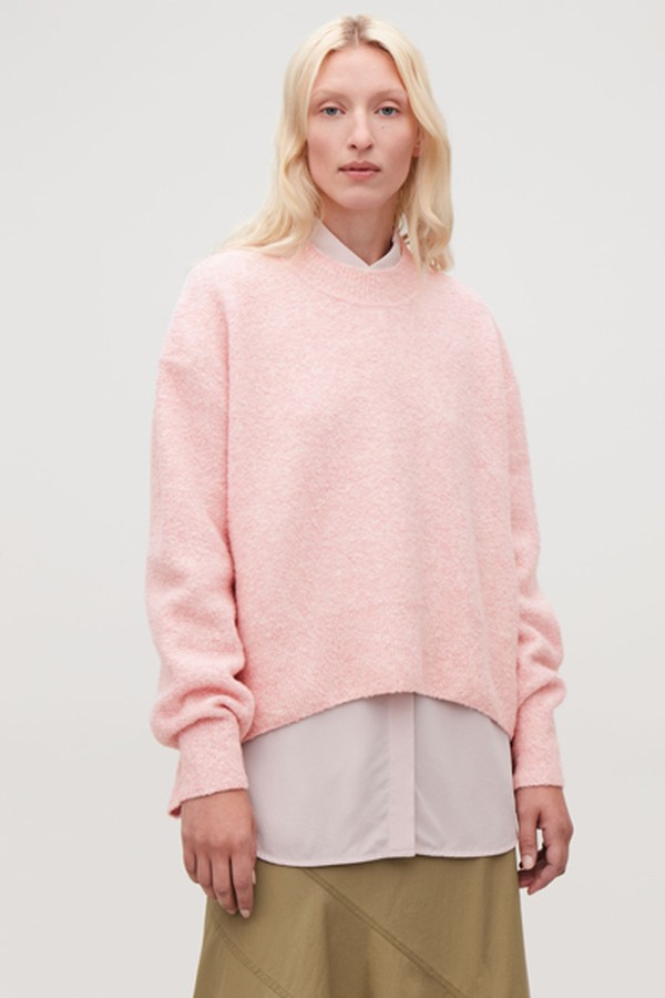 Oversized Wool-Boucle Jumper