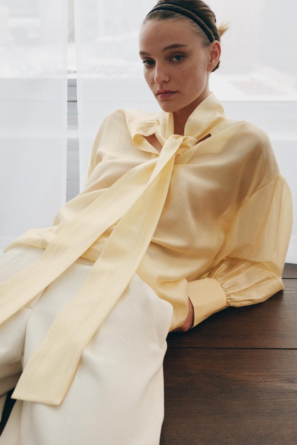 Satin Shirt With Ties