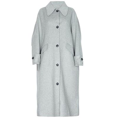 Rhino Grey Oversized Button Coat from The Frankie Shop