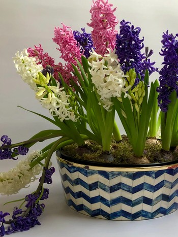 Indigo & White Bone Inlay Planter, £135 | Tooka