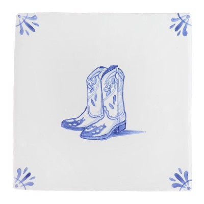 Cowboy Boots Delft Tile