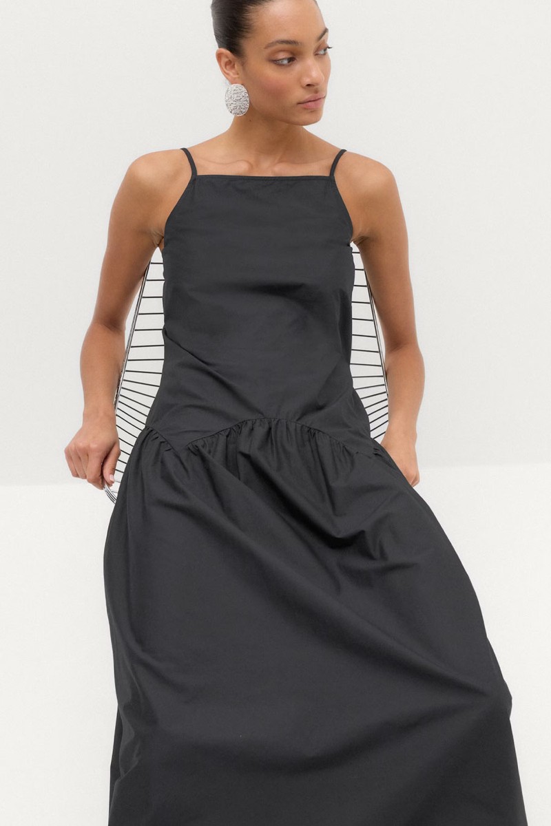 Pure Cotton Square Neck Midi Drop Waist Dress from Marks & Spencer
