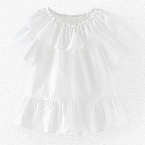 Poplin Blouse With Ruffle Trims