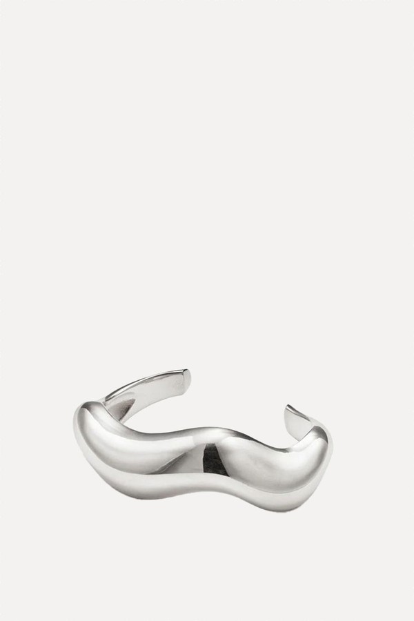 x from Astrid large recycled sterling silver cuff, £935 | AGMES 