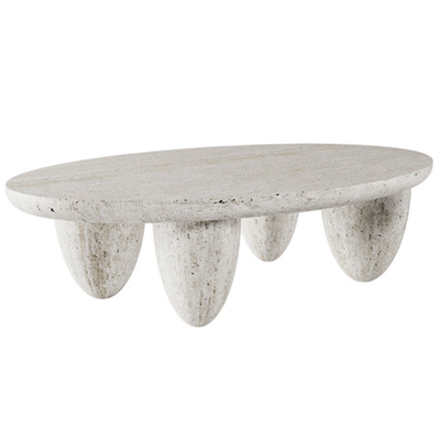 Lunarys Travertine Outdoor Coffee Table from LuxDeco 