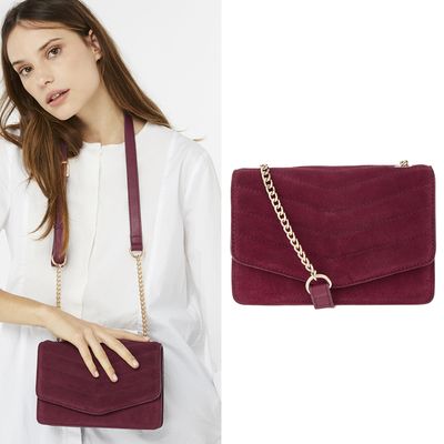 Peggy Leather Chain Detail Cross Body Bag