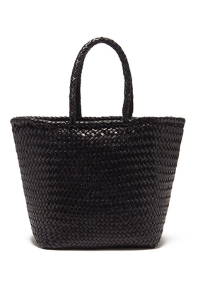 Grace Double Jump Small Woven-Leather Basket Bag from Dragon Diffusion