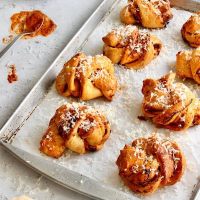 Red Pesto & Parmesan Dough Knots