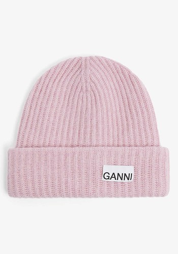 Logo-Patch Recycled-Wool Blend Beanie  from Ganni