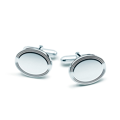  Engraved Engine-Turned Oval Cufflinks from Tiffany & Co.