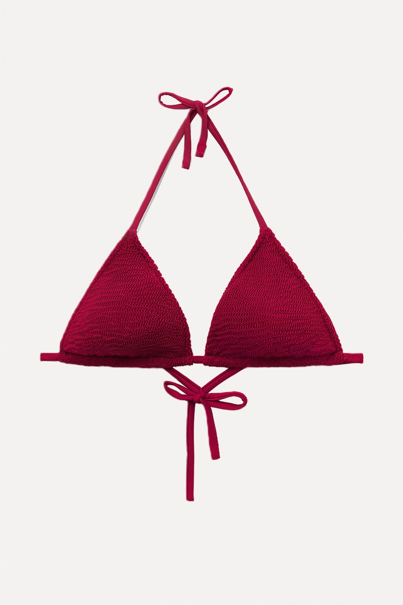 Crinkle Waves Triangle Bikini Top With Removable Padding from Calzedonia