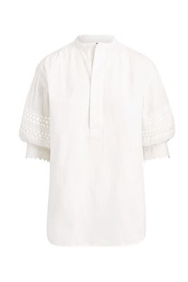 Lace-Trim Broadcloth Shirt