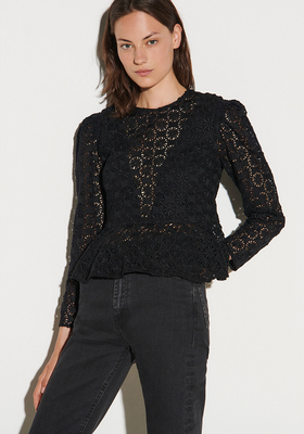Guipure Top With Peplum from Sandro