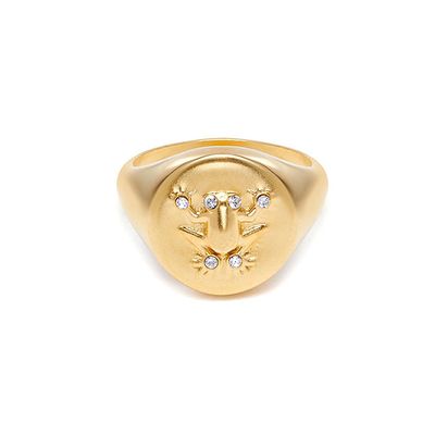 The Lucky Frog Signet Gold Ring