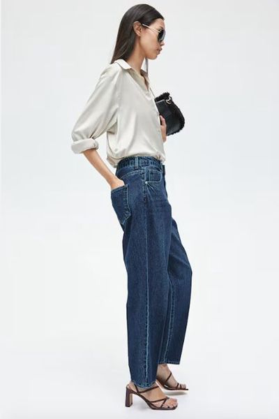 Crease-Leg Tapered Jeans