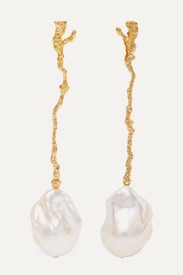 Maie Gold-Plated Pearl Earrings, £485 | Pacharee