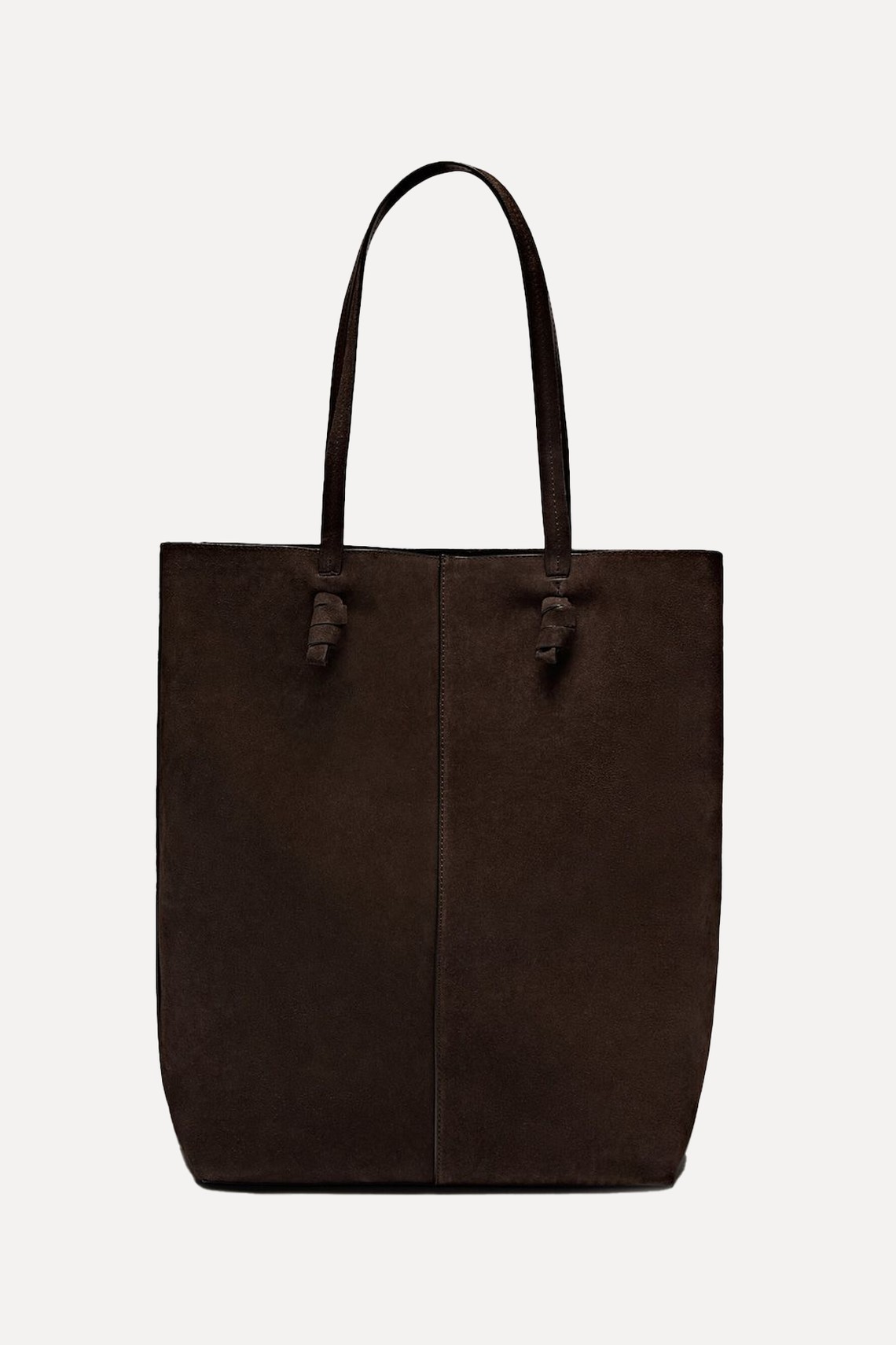 Split Leather Bucket Bag With Knot from Massimo Dutti