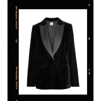 Kai Satin-Trimmed Velvet Blazer, £180 | Iris & Ink