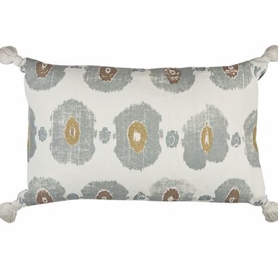 Bolton Blue & Luma Green/Petrol Cushion from Penny Morrison