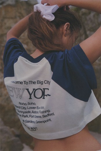 Cropped T-Shirt With Slogan