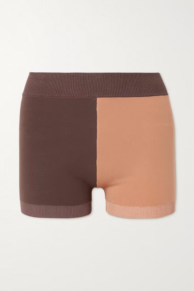 Yoni Two-Tone Organic Cotton-Blend Shorts from Nagnata