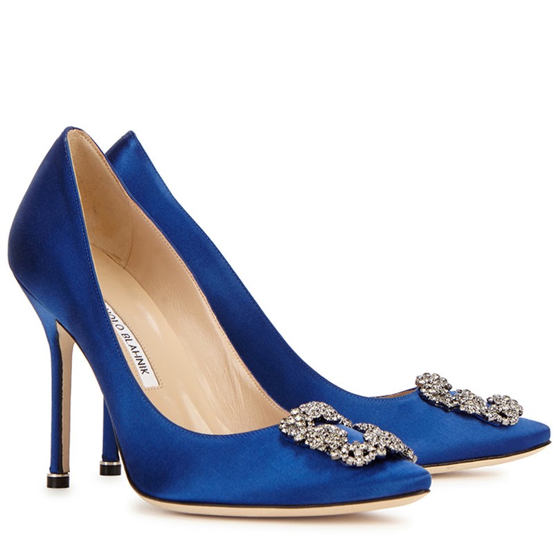 Hangisi Royal Blue Silk Satin Pumps from Manolo Blahnik