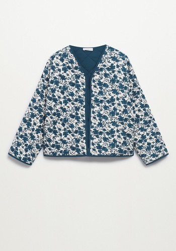 Printed Quilted Jacket from Mango