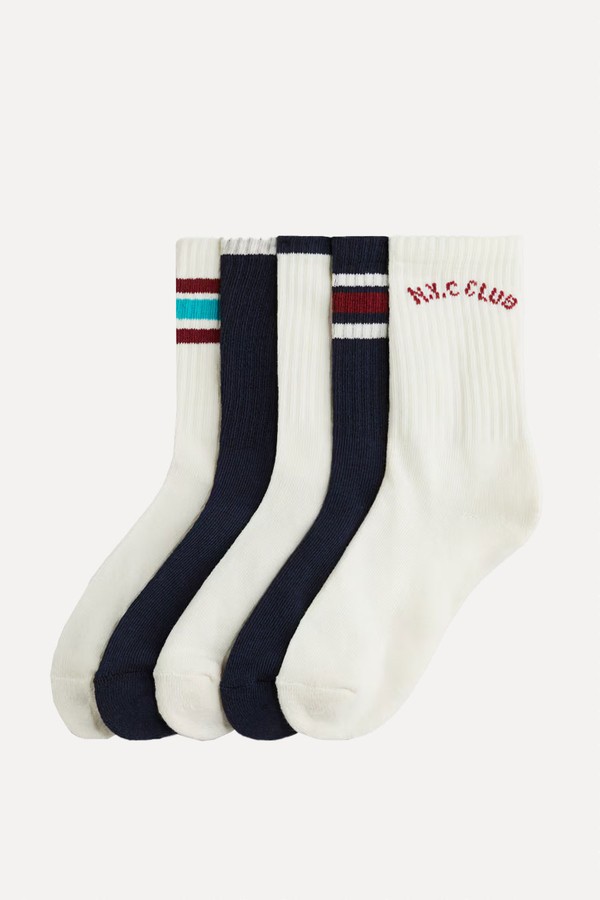 Pack Of 5 Ribbed Terry Socks from H&M
