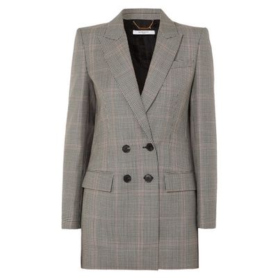 Double-Breasted Houndstooth Wool-Blend Blazer