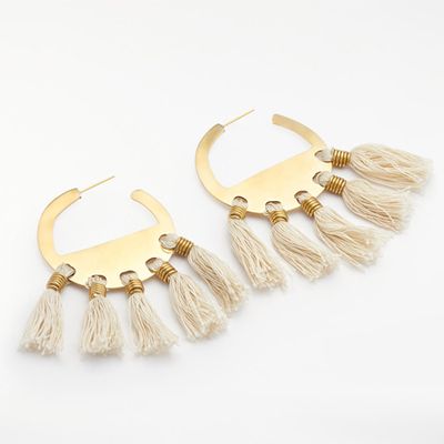 Tassel Hoop Earrings from And/Or