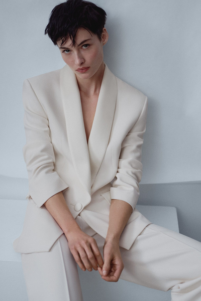 Suit Blazer With Satin Details