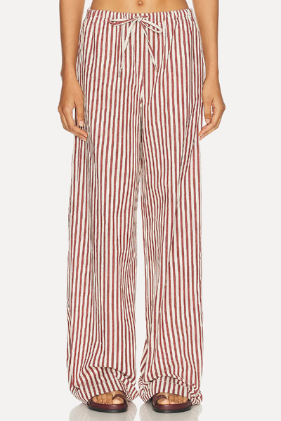 Striped Linen Drawstring Pants from Sprwmn