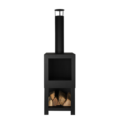 Steel Chiminea With Wood Storage from All Things Brighton Beautiful