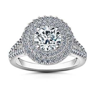 Double Halo Engagement Ring