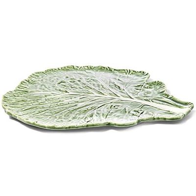 Large Cabbage Leaf Flat Plate from Bordallo Pinheiro