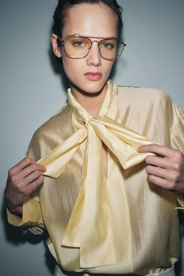 Satin Shirt With Ties