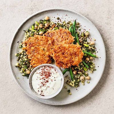 Spicy Carrot Fritters With Tzatziki