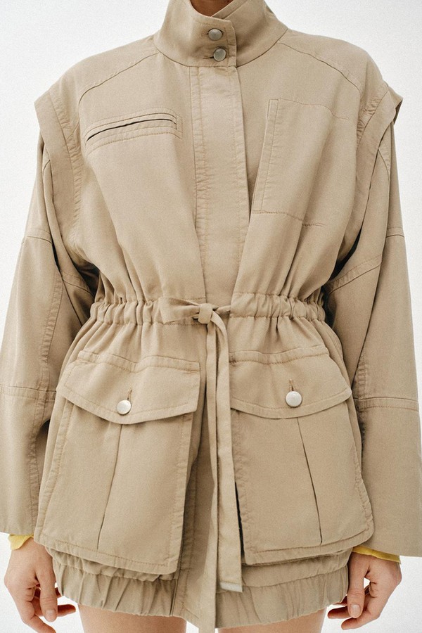 Long High-Collar Jacket