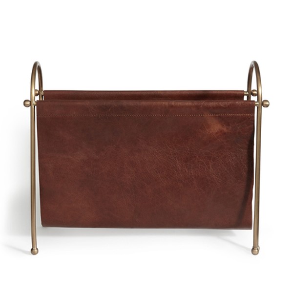 Meard Magazine Rack In Brushed Brass from Soho Home