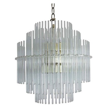 Sciolari Lucite & Glass Rod Chandelier from 1st Dibs