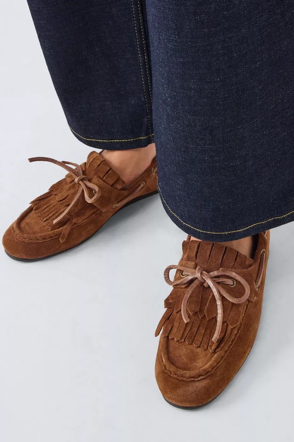 Flare Suede Fringe Tassle Moccasins from John Lewis