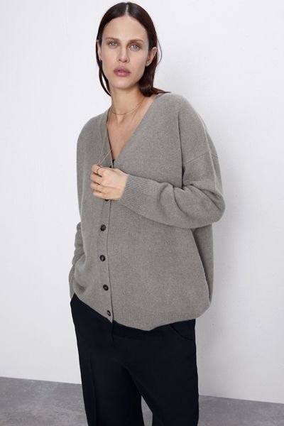 Buttoned Cashmere Cardigan