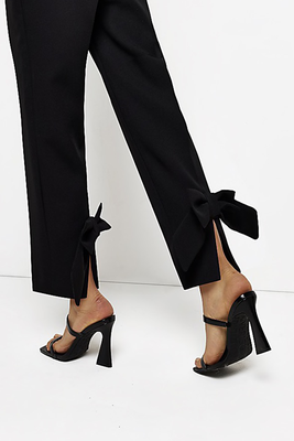 Bow Hem Straight Leg Trousers from River Island