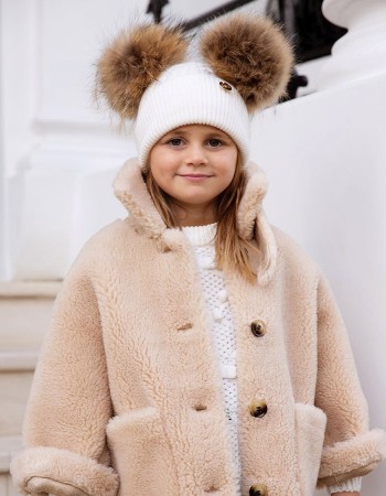 Faux Fur Pom Double Pom Hat from Jane & Tash