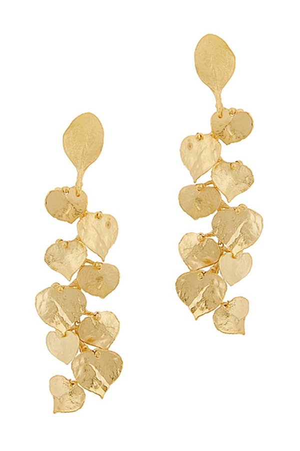 Hammered Leaf Gold-Tone Drop Earrings from Kenneth Jay Lane