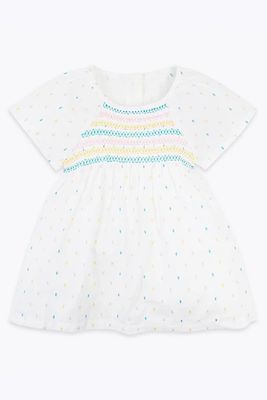 Cotton Spotted Crochet Dress from Marks & Spencer