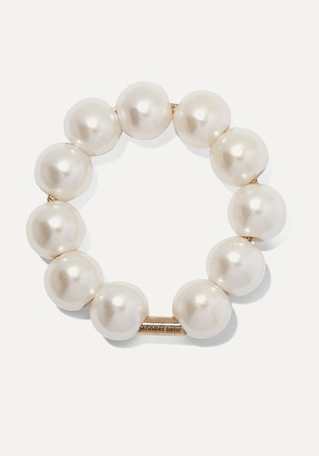 White Henley Faux Pearl Hair Tie from Jennifer Behr 