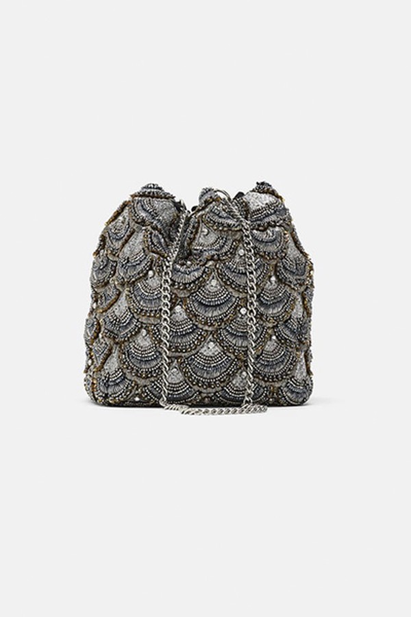 Mini Multicoloured Bead Crossbody Bag from Zara