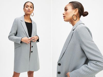 Check Print Topper Coat