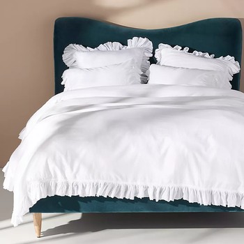 Ruffled Organic Spa Sateen Duvet Cover from Anthropologie